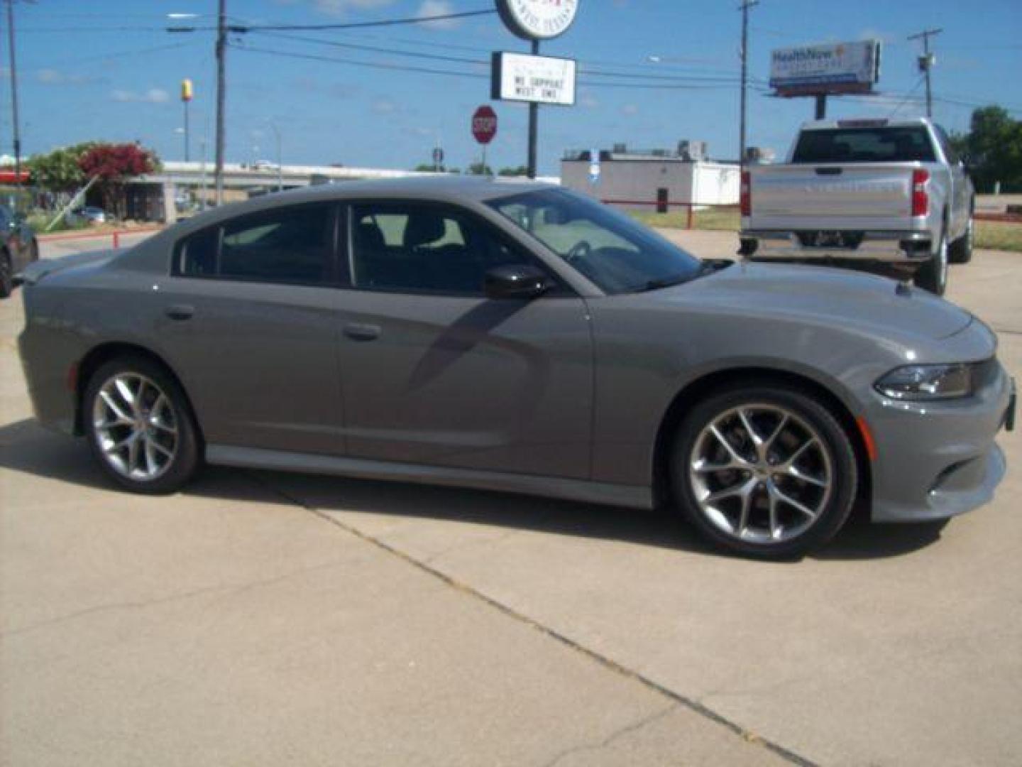 2023 Gray /Black Dodge Charger GT (2C3CDXHG9PH) with an 3.6L V6 DOHC 24V engine, 8-Speed Automatic transmission, located at 605 West Oak Street, West, TX, 76691, (254) 826-5852, 31.803501, -97.098549 - Photo#1